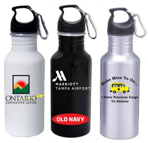 22 Oz. Aluminum Wide Mouth Water Bottle w/ Carabiner