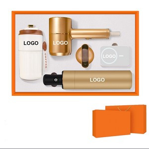 Customizable Gift Set: 10000mAh Magnetic Power Bank,Umbrella, Hair Dryer & 16oz Coffee Cup