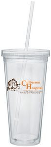 20 Oz. Acrylic Double Wall Drink Cup w/Straw