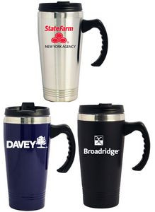 16 Oz. Double Wall Stainless Steel Travel Mug w/Screw-on Lid
