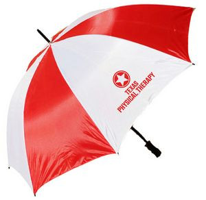 2 Tone Golf Umbrella - Red/ White (58" Arc)