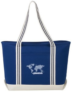Atlantic Stripe 20oz Cotton Zippered Boat Tote