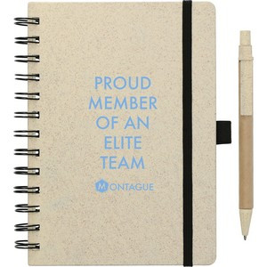 5'' x 7'' FSC® Mix Wheat Straw Notebook with Pen