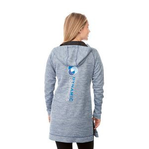 Women's ODELL Performance Knit Tunic Length Full Zip Hoodie with Thumb Holes