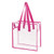 Fuchsia Blank - Clear Vinyl Stadium Compliant Zippered Tote Bag