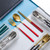 3-Piece 304 Stainless Steel Flatware Tableware Set W/PE Box(Black Gold & Green Gold & Red Gold)
