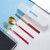 3-Piece 304 Stainless Steel Flatware Tableware Set W/PE Box(Black Gold & Green Gold & Red Gold)