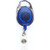 Translucent Blue Blank - Oval Shape Retractable Badge Holder with Carabiner Clip