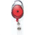 Translucent Red Blank - Oval Shape Retractable Badge Holder with Carabiner Clip