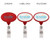 Red front - Jumbo Anti-Microbial Oval Retractable Badge Reel