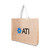 Tan - Jute Tote Bag w/Cotton Webbing Handle