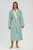 Sage Green Blank Front View - The Peached Microfiber/Terry Lined Robe w/Piping