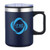 Blue/Silver/Black - 14 oz Stainless Coffee Cup Mug w/ Lid Handle