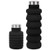 Black Blank Side - 17 Oz. Collapsible Silicon Water Bottle
