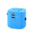 Blue Blank - World Travel Adapter Plug with 2 USB Ports