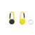 Yellow - Compass Carabiner With Key Ring