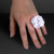 White Princess Cut Huge Diamond Lighted Ring