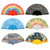 Full Color Folding Fabric Fan w/ Plastic Handle