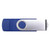 Blue - iClick® Micro Silver Swivel USB Flash Drive 16GB - Overseas