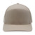 Khaki Beige Blank Front View - 7 Panel Golf Trucker Cap w/Laser Cut Mesh Back