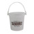 White Logo - Custom 32 Oz./1L Plastic Pail Or Mini Bucket w/Handle