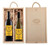 Rustic Laser-Engraved Wood Box with with Full-Color Custom Labeled Wines