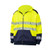 Hi Viz Class 3 Color Block Safety Zipper Hoodie With Segmented Tape And Kangaroo Pocket