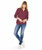 Maroon Red Blank Front Lifestyle - Unisex Crosswind Quarter Zip Sweatshirt