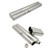 Silver Logo - Stainless Steel Travel Cigar Case with Flask