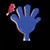 7" Pad Printed Red/White/Blue Hand Clapper