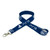Navy Blue Branded - 3/4" Silkscreened Flat Lanyard w/ Deluxe Swivel Hook