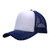 White/Navy Blue - 5 Panel Foam Mesh Back Trucker Cap