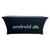 Various Logo Front View - Sublimated Stretch Curved Fit Table Throw for 6ft table, 3 sided, Open Back