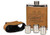 7 Oz. Leather Flask w/Lid & 3 Shot Glasses