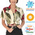 Various Blank - Women's 135 GSM Light 4-Way Stretch UV Resistant Front-Tie Hawaiian Shirt w/Shorts
