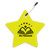 Fluorescent Yellow Imprinted - Star Zipper Pull