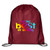 Burgundy Red Logo - Full Color Drawstring Backpack