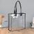 Clear Tote Bag with Leather Handles