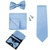 Light Blue Blank - Custom Polyester Silk Men'S Gift Tie Set