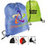 Royal Blue Logo - Premium 210D Polyester Drawstring Backpack, Cinch Sports Bag