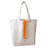 White/Orange Blank - 6 Oz. Strap Foldable Reusable Canvas Bag