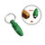 Green Logo - Pill Capsule Shape Plastic Cigar Punch with Key Ring