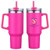Magenta Pink Logo - Genoa 40 oz Vacuum Insulated Travel Mug with Straw