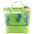 Lime Green - 2 in 1 Striped Mesh Beach Bag Cooler