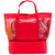 Red - 2 in 1 Striped Mesh Beach Bag Cooler