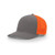 Charcoal Gray/Neon Orange Blank - Richardson 110 R-Flex 6 Panel Trucker Caps