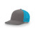 Charcoal Gray/Neon Blue Blank - Richardson 110 R-Flex 6 Panel Trucker Caps