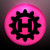 Pink LED Frosted Circle Pin-On Badge - Domestic Imprint