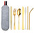 Gold Blank - Colorful Stainless Steel Cutlery Set In Felt Bag