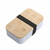 White - Bento Lunch Box With Bamboo Lid